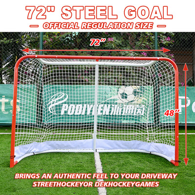 Hockey Training Goal Set with Backstop and Targets Portable Indoor & Outdoor Steel Hockey Net