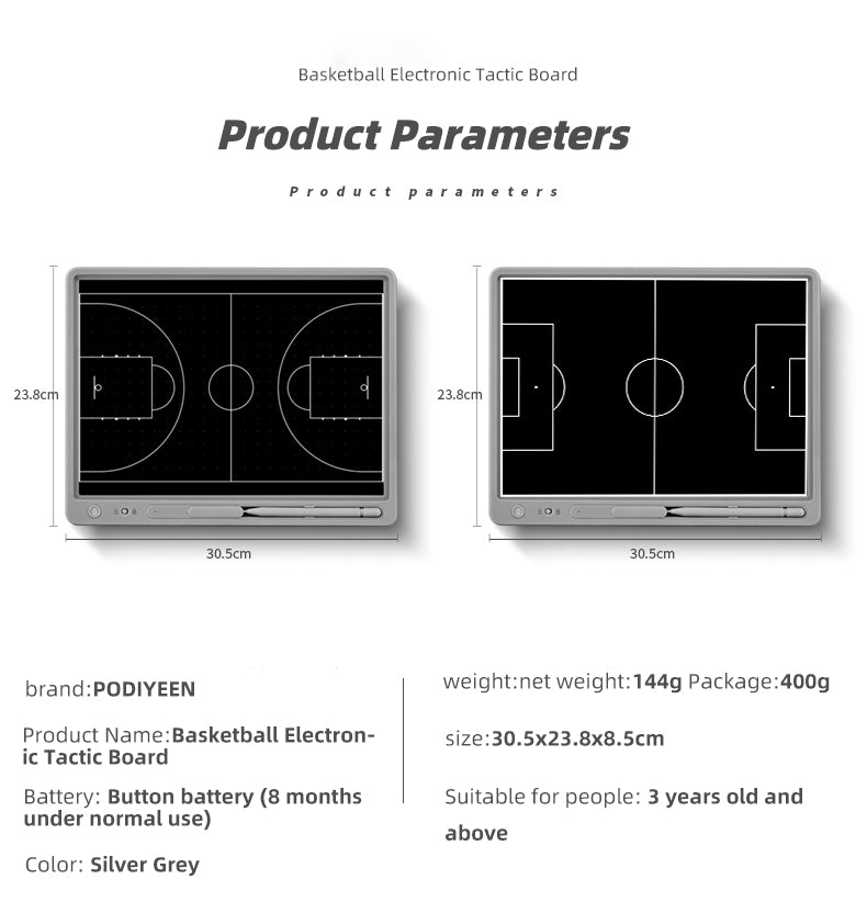Electronic Coaches Tactical Board LCD Football & Basketball Strategy Board for Training and Game Planning