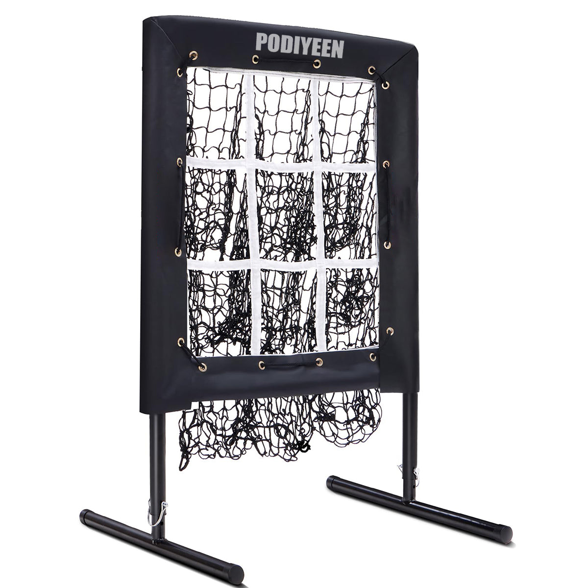 9 Hole Adjustable Pitching Net with Strike Zone Portable Baseball & Softball Pitching Target Pitcher Training Equipment