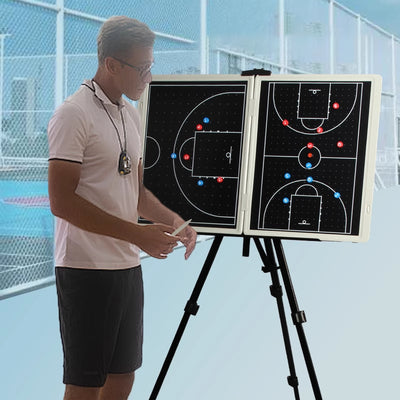 Portable Magnetic Coaching Board with Stand – Tactical Display Clipboard for Basketball & Soccer Training