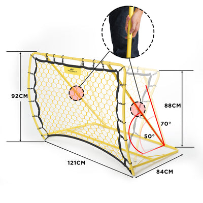 Enhance Training with the Portable Soccer Trainer Adjustable Rebounder Net for Team and Solo Practice