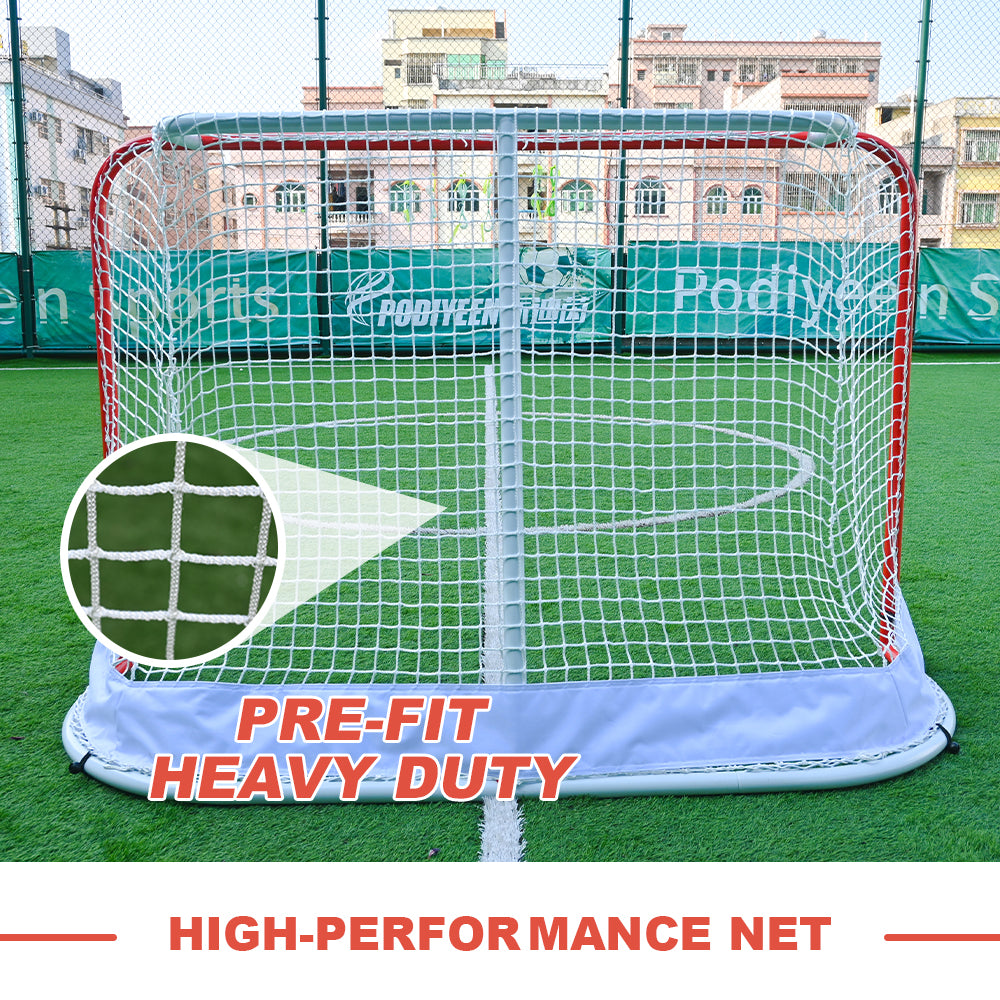 Hockey Training Goal Set with Backstop and Targets Portable Indoor & Outdoor Steel Hockey Net