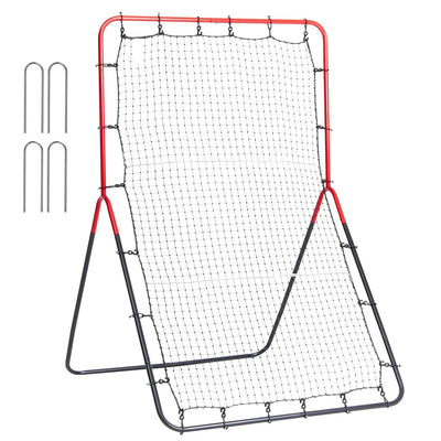 Heavy-Duty Baseball & Softball Pitch Back Rebounder Net Pitching and Fielding Trainer for Solo Practice