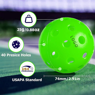 Official Pickleball Balls Durable Seamless Design for Indoor & Outdoor Play High Performance & Consistent Bounce