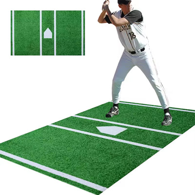 Durable Baseball & Softball Hitting Mat with Non-Slip Rubber Backing – Training Mat for Batting Practice & Swing Footwork