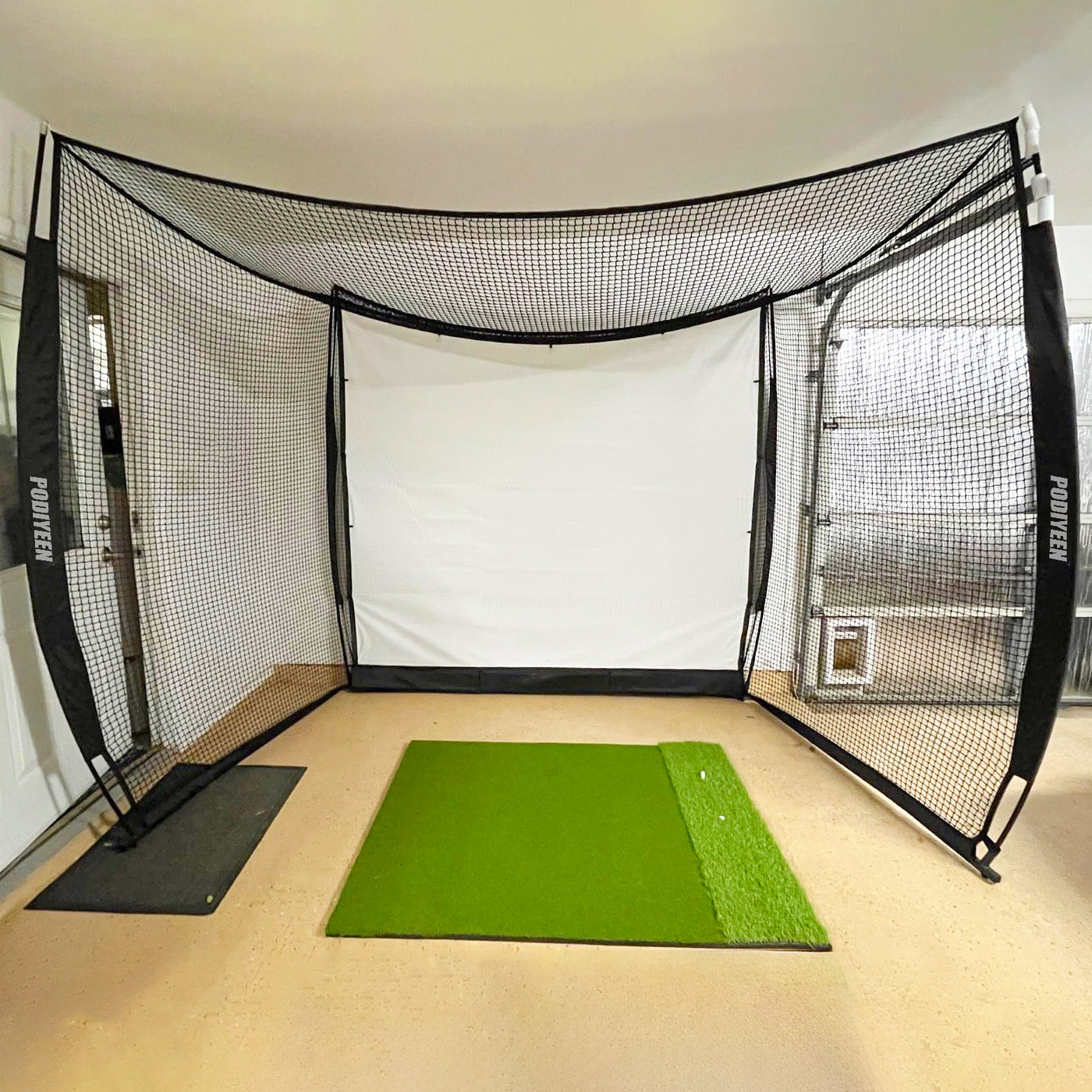 10x8ft Golf Training Net Range Hitting Cage with Impact Screen or Classic Net for Indoor Outdoor Golf Practice