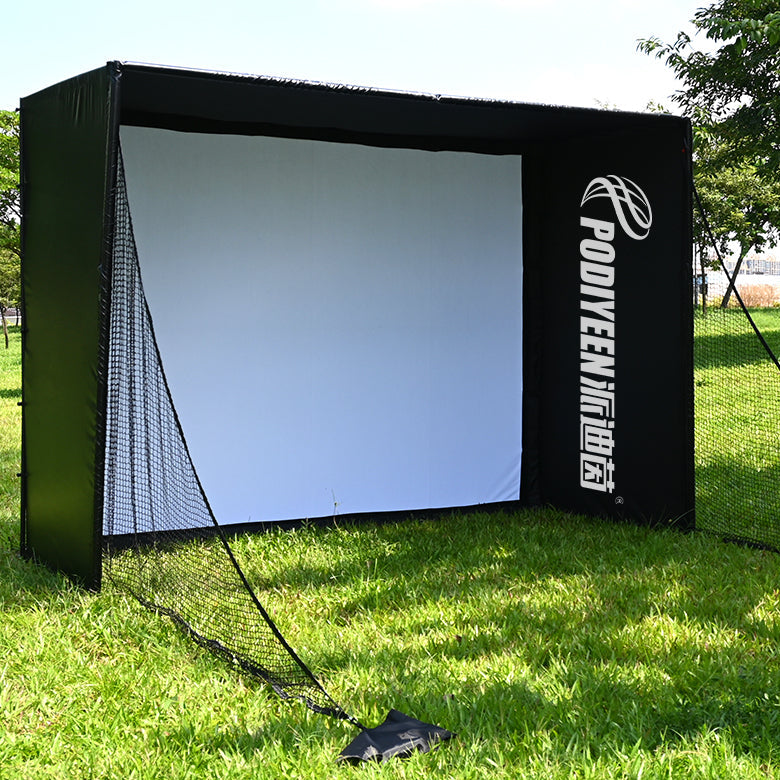 Golf Simulator Enclosure Net with Frame Complete Indoor Practice Cage Available in 10x8 ft