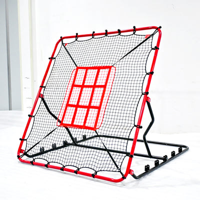 Adjustable Baseball & Softball Rebounder Net 3 Angles Pitchback Trainer with Dual Strike Zones, UV Resistant, 4 x 4.5 ft
