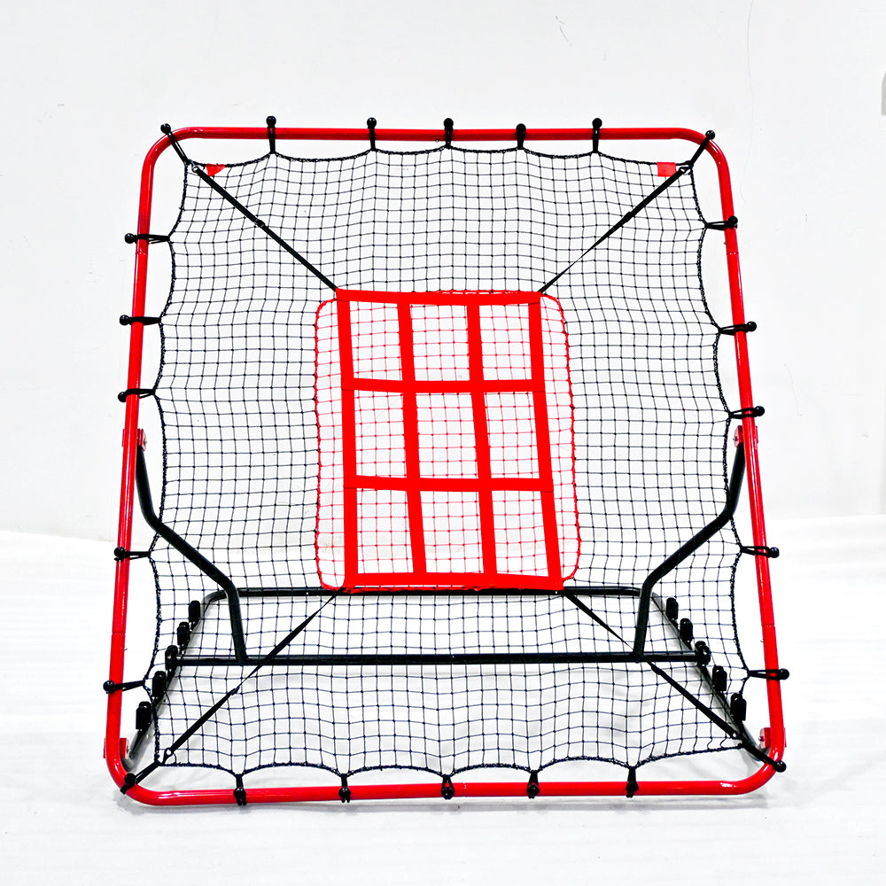 Adjustable Baseball & Softball Rebounder Net 3 Angles Pitchback Trainer with Dual Strike Zones, UV Resistant, 4 x 4.5 ft