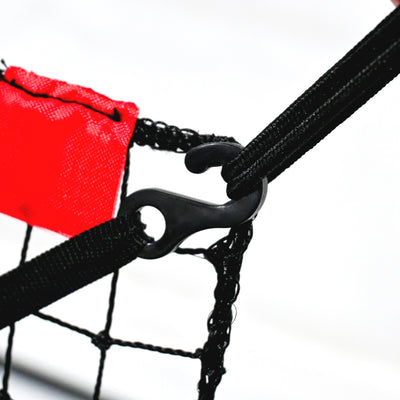 Adjustable Baseball & Softball Rebounder Net 3 Angles Pitchback Trainer with Dual Strike Zones, UV Resistant, 4 x 4.5 ft