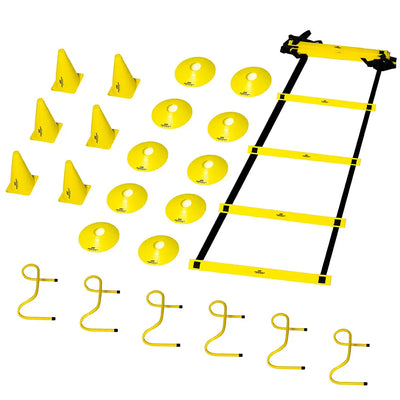 Agility Ladder Training Kit – Full Speed & Agility Set with Cones, Hurdles, Parachute for Kids, Youth & Adult Athletes