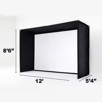 Golf Simulator Enclosure Net with Frame | Complete Indoor Practice Cage Available in 10x8 ft or 12x8.6 ft