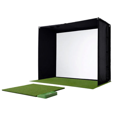 Golf Simulator Enclosure Net with Frame | Complete Indoor Practice Cage Available in 10x8 ft or 12x8.6 ft