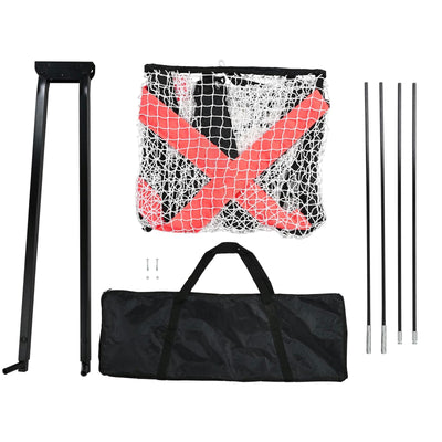 Portable 6x6ft Foldable Lacrosse Goal with Full Training Kit for Youth & Adult Players Backyard Practice Field Equipment